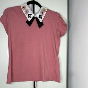 Pink shirt with collar